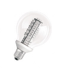 G95 15 CL CW, Светодиодная лампа 3Вт, холодный белый свет, цоколь E27, колба прозрачная